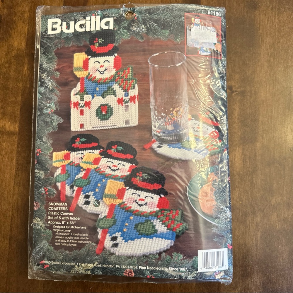 VTG‎ Bucilla 61186 Snowman Coasters 1995 Christmas Holiday Santa Cookies